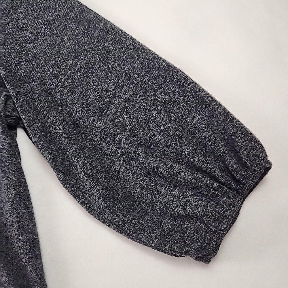 Adrienne Vittadini 2XL Grey Crystal Studded Round Neck Sweater Gathered Sleeve - Picture 5 of 9